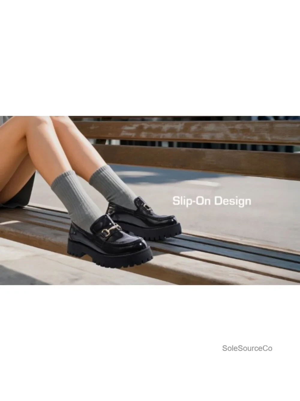 Platform Chunky Loafers for Women Slip On Dressy Business Shoes Arch Support